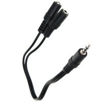 VCOM CV203-0.2M Кабель-адаптер VCOM 3.5ST(M)/2*3.5 ST(F), 0.2метра <CV203>