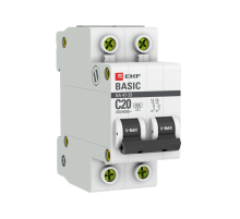 EKF mcb4729-2-20C Автоматический выключатель 2P 20А (C) 4,5кА ВА 47-29 EKF Basic
