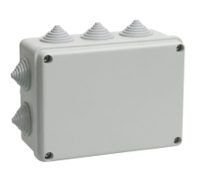 Iek UKO10-150-110-070-K41-55 Коробка КМ41242 распаячная для о/п 150х110х70 мм IP55 (RAL7035, 10 гермовводов)