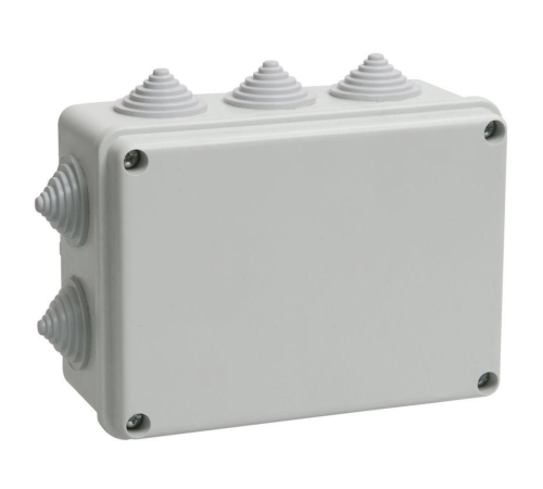 Iek UKO10-150-110-070-K41-55 Коробка КМ41242 распаячная для о/п 150х110х70 мм IP55 (RAL7035, 10 гермовводов) Iek UKO10-150-110-070-K41-55 Коробка КМ41242 распаячная для о/п 150х110х70 мм IP55 (RAL7035, 10 гермовводов)