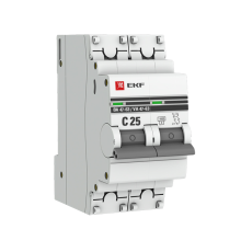 EKF mcb4763-2-25C-pro Автоматический выключатель 2P 25А (C) 4,5kA ВА 47-63 EKF PROxima