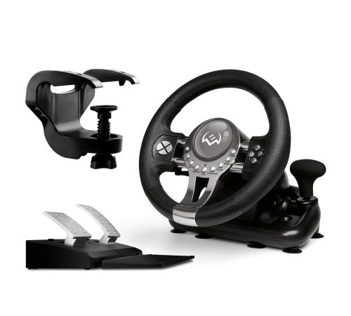 Руль SVEN GC-W800 (педали, вибро, скоба, D-pad, 12 кл, PC/PS3/PS4/XBOXONE/Xinput) Sven SV-015442