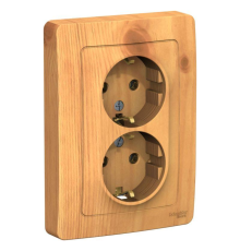 Systeme electric BLNRS001025 BLANCA С/У РОЗЕТКА двойная с заземлением без шторок, 16А, 250В, ЯСЕНЬ