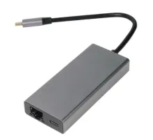 Адаптер Type-Cm --> RJ-45+2USB3.0(f) +PD100Вт  Alum  Shell VCOM <CU459> VCOM CU459