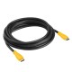 Greenconnect Кабель 5.0m HDMI версия 1.4, черный, желтые коннекторы, OD7.3mm, 30/30 AWG, позолоченные контакты, Ethernet 10.2 Гбит/с, 3D, 4K GCR-HM340-5.0m, экран Greenconnect HDMI (m) - HDMI (m) 5м (GCR-HM340-5.0m)