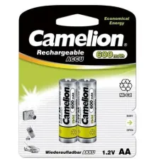 Camelion   AA- 600mAh Ni-Cd BL-2 (NC-AA600BP2, аккумулятор,1.2В)
