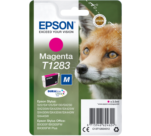 Картридж Epson Картридж Epson I/C for S22/SX125 C13T12834012 magenta (C13T12834012)