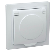 Iek ERK15-K01-16-DM РСб10-3-КБ Розетка 1местн. c з/к с крышкой 16А КВАРТА (белый)