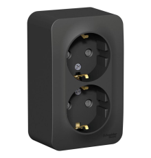 Systeme electric BLNRA011216 BLANCA О/У РОЗЕТКА двойная с заземл. со шторк. ИЗОЛ.ПЛ.,16А,250В,АНТРАЦИТ