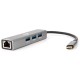 VCOM DH311A Кабель-концентратор USB 3.1 Type-Cm --> RJ-45+3port USB3.0(f)  Aluminum Shell VCOM [DH311A] [4895182246775]