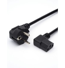 Кабель питания GoPower евровилка-C13 (f) 1.8м ПВХ 0.75 мм угловой черный (1/125) GoPower 00-00024536
