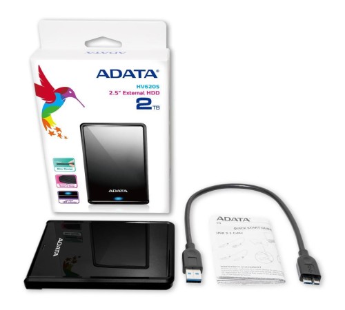 Жесткий диск USB3.1 1TB EXT. 2.5" BLACK AHV620S-1TU31-CBK ADATA