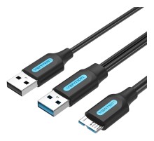 Кабель Vention USB 3.0 AM/micro B, USB 2.0 AM - 0.5м Кабель Vention USB 3.0 AM/Micro-B, USB 2.0 AM - 0.5 м (CQPBD)