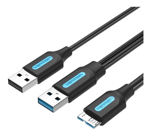 Кабель Vention USB 3.0 AM/micro B, USB 2.0 AM - 0.5м Кабель Vention USB 3.0 AM/Micro-B, USB 2.0 AM - 0.5 м (CQPBD)