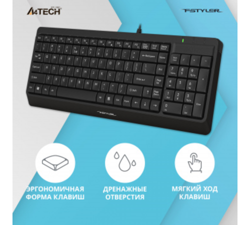 Клавиатура A4Tech Fstyler FK15 черный USB (FK15 BLACK) Клавиатура A4Tech Fstyler FK15 черный USB (FK15 BLACK)