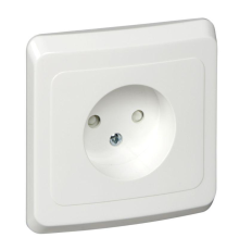 Systeme electric PC16-002B ЭТЮД С/У РОЗЕТКА без заземления со штороками 16А 250B, БЕЛЫЙ, Россия