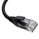 GCR Патч-корд прямой 2.0m UTP кат.5e, черный, левый угол, литой, ethernet high speed, RJ45, T568B, GCR-53151 Greenconnect RJ45(m) - RJ45(m) Cat. 5e 2м чёрный (GCR-53151)