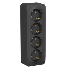 Systeme electric BLNRA011416 BLANCA О/У РОЗЕТКА 4-я с заземл. со шторк. ИЗОЛ.ПЛ.,16А, 250В, АНТРАЦИТ