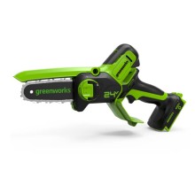 GreenWorks GD24CSMNX Цепная мини пила аккумуляторная, 24V, 15см, бесщеточная, без АКБ и ЗУ [2008707]