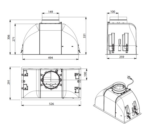 Встраиваемая вытяжка FALMEC FALMEC CGIW50.E26P2#EUI490F