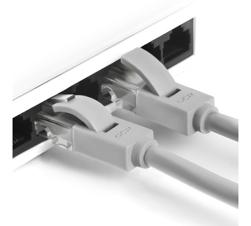 Greenconnect Патч-корд прямой 2.5m, UTP кат.5e, серый, позолоченные контакты, 24 AWG, литой, GCR-51080 ethernet high speed 1 Гбит/с, RJ45, T568B Greenconnect RJ45(m) - RJ45(m) Cat. 5e U/UTP PVC 2.5м серый (GCR-LNC03-2.5m)