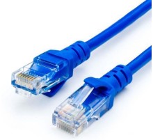 Патч-корд UTP, 2 m, литой, RJ45, Cat.5e, Atcom синий ATcom AT9161
