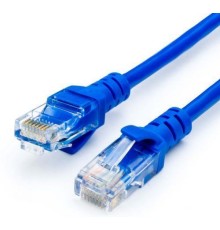 Патч-корд UTP, 2 m, литой, RJ45, Cat.5e, Atcom синий ATcom AT9161