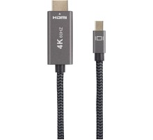 Кабель miniDisplayPort M-> HDMI M 4K@60Hz 1.8m Telecom,оплетка (TA562M-1.8M) VCOM Кабель-переходник Telecom Mini DisplayPort M/HDMI M (TA562M-1.8M)