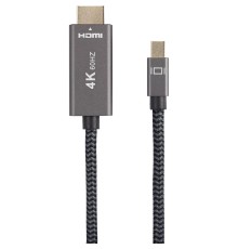 Кабель miniDisplayPort M-> HDMI M 4K@60Hz 1.8m Telecom,оплетка (TA562M-1.8M) VCOM Кабель-переходник Telecom Mini DisplayPort M/HDMI M (TA562M-1.8M)