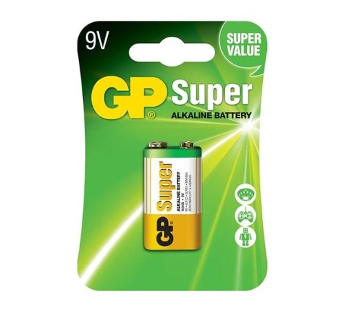 Алкалиновая батарейка GP Super Alkaline 9V Крона - 1 шт. на блистере GP 4891199002311