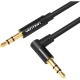 Кабель Vention аудио Jack 3,5 mm M/Jack 3,5 mm M угол 90 - 1,5м Черный Кабель Vention mini jack 3.5 mm(m)/mini jack 3.5 mm(m) - 1.5 м (BAKBG-T)