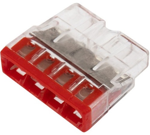 Wago 2273-204 Клемма 4-проводная (0,5-2,5 кв.мм) красная (1 шт)