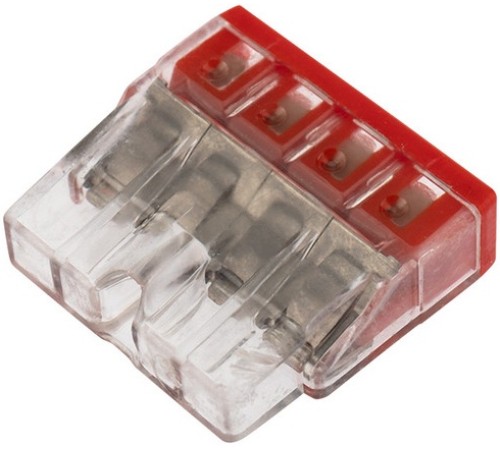 Wago 2273-204 Клемма 4-проводная (0,5-2,5 кв.мм) красная (1 шт)