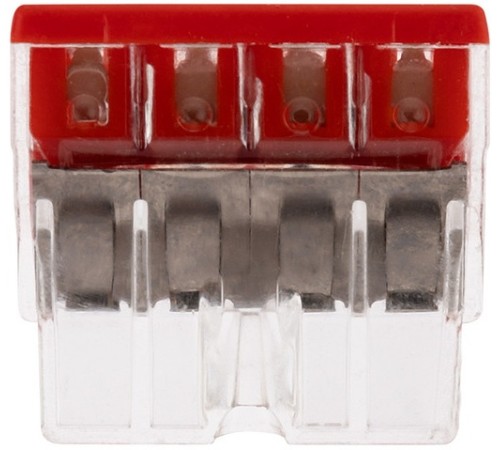 Wago 2273-204 Клемма 4-проводная (0,5-2,5 кв.мм) красная (1 шт)