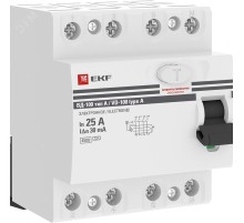 Устройство Защитного Отключения ВД-100 4P 25А/30мА (эл-мех, тип А) EKF PROxima