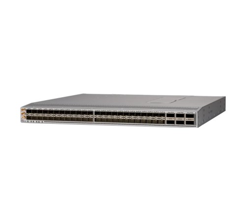 Nexus 9300 Switch with 48x 1/10/25Gb SFP+, 6x 40/100Gb QSFP28, 2x 650W PI, 4x FAN 35C PI, 1U Rackmount Rails, Layer 2/3, 6 Core CPU, DRAM 32GB, SSD 128GB