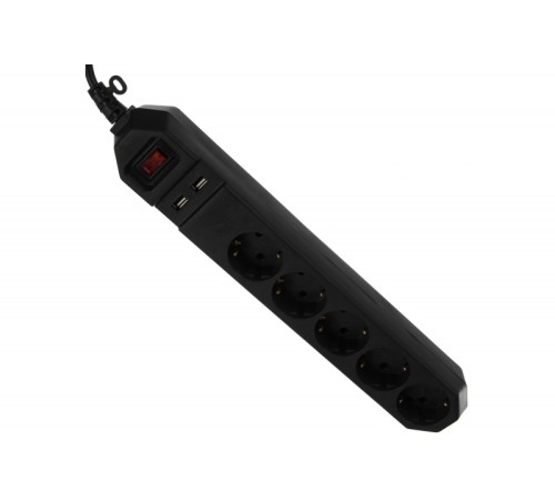 Эра Б0019036 Сетевой фильтр USF-5es-1.5m-USB-B (черный) с заземл, 3x0,75мм2, с выкл, 5гн, 1,5м {защита от короткого замыкания, от перегрузки, от импульсных помех, USB-зарядка} Эра Б0019036 Сетевой фильтр USF-5es-1.5m-USB-B (черный) с заземл, 3x0,75мм2, с выкл, 5гн, 1,5м {защита от короткого замыкания, от перегрузки, от импульсных помех, USB-зарядка}