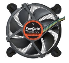 Exegate EX283277RUS Кулер ExeGate EE97378-PWM, Al + Copper, S1150/1151/1155/1156, TDP 95W, Hydro bearing, 4pin, 23.5db, BOX