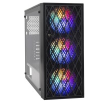 Exegate EX292859RUS Корпус Miditower ExeGate EVO-8243 (ATX, без БП, 2*USB+1*USB3.0, черный, 3 вент. с RGB подсветкой, боковая панель - закаленное стекло)