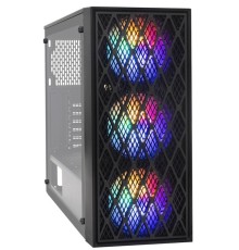 Exegate EX292859RUS Корпус Miditower ExeGate EVO-8243 (ATX, без БП, 2*USB+1*USB3.0, черный, 3 вент. с RGB подсветкой, боковая панель - закаленное стекло)