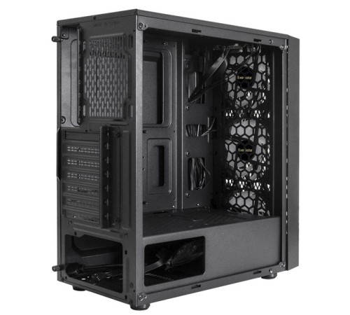 Exegate EX292859RUS Корпус Miditower ExeGate EVO-8243 (ATX, без БП, 2*USB+1*USB3.0, черный, 3 вент. с RGB подсветкой, боковая панель - закаленное стекло)