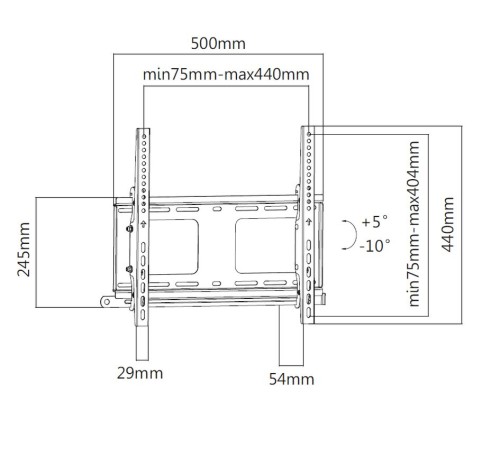 Кронштейн настенный наклонный Exell EXi-H1244-AT