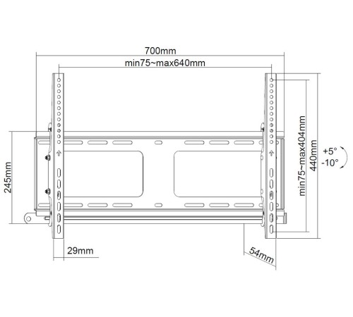 Кронштейн настенный наклонный Exell EXi-H1264-AT