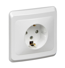 Systeme electric PC16-004B ЭТЮД С/У РОЗЕТКА с заземлением со штороками 16А 250B, БЕЛЫЙ, Россия