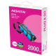 Внешний SSD ADATA 2.0Tb SC740 <SC740-2000G-CBU> (USB3.2 gen 2 type C, 1050/1000Mbs, 122x41x22mm, 40g, защита от падения, встроенный кабель)