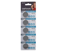 Батарейка GoPower CR2016 BL5 Lithium 3V (5/100/2000) блистер (5 шт.) Батарейка GoPower CR2016 (00-00015605)