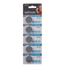 Батарейка GoPower CR2016 BL5 Lithium 3V (5/100/2000) блистер (5 шт.) Батарейка GoPower CR2016 (00-00015605)