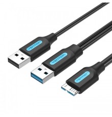 Кабель Vention USB 3.0 AM/micro B, USB 2.0 AM - 1м Vention USB 3.0 AM / micro B, USB 2.0 AM (CQPBF)