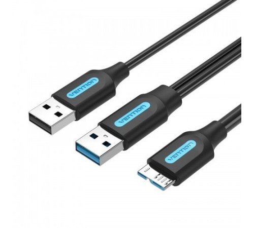 Кабель Vention USB 3.0 AM/micro B, USB 2.0 AM - 1м Vention USB 3.0 AM / micro B, USB 2.0 AM (CQPBF)