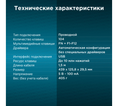 Клавиатура Oklick 520M2U черный/черный USB slim Multimedia [1061587]